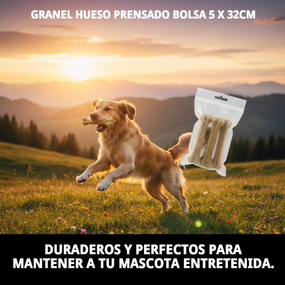 Hueso Prensado Granel 5 Uds - Snack Saludable para Mascotas