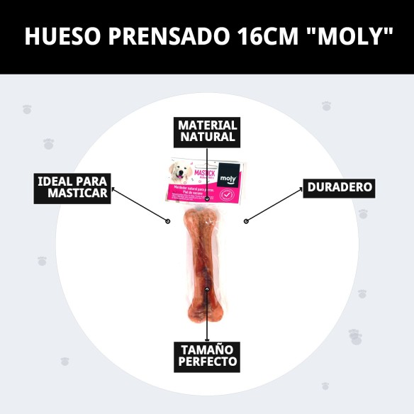 Hueso Prensado Moly 16cm: Delicia y Cuidado Dental para Perros