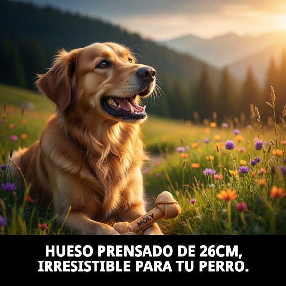 Hueso Prensado Moly 26cm: Delicia y Cuidado Dental para Perros