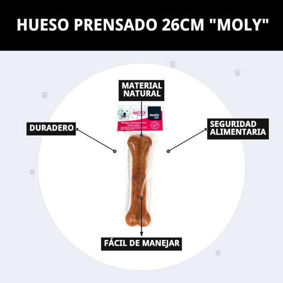 Hueso Prensado Moly 26cm: Delicia y Cuidado Dental para Perros