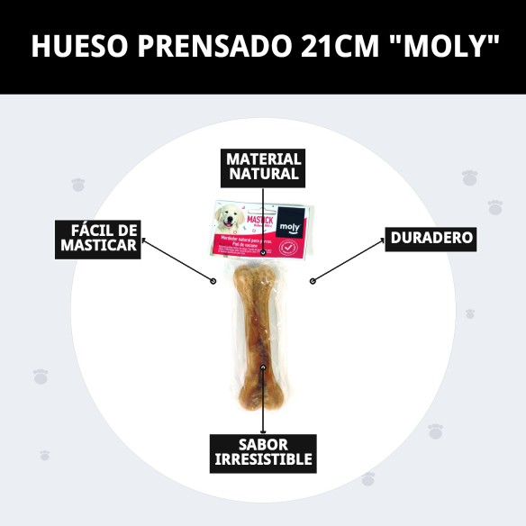 Hueso Prensado Moly 21cm: Golosina y Juguete para Perros