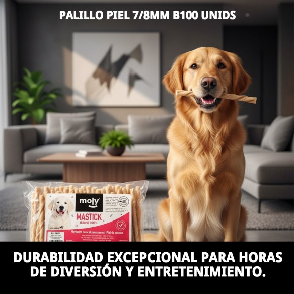 Palillo de Piel 7/8MM - Bolsa 100 Unidades para Mascotas