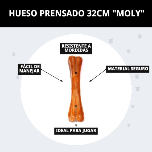 Hueso Prensado 32cm Moly: Masticable Natural para Perros