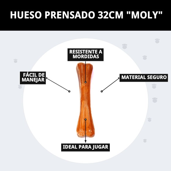 Hueso Prensado 32cm Moly: Masticable Natural para Perros