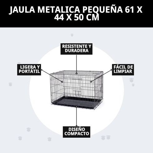 Jaula Metálica Pequeña 61x44x50 cm - Comodidad y Seguridad