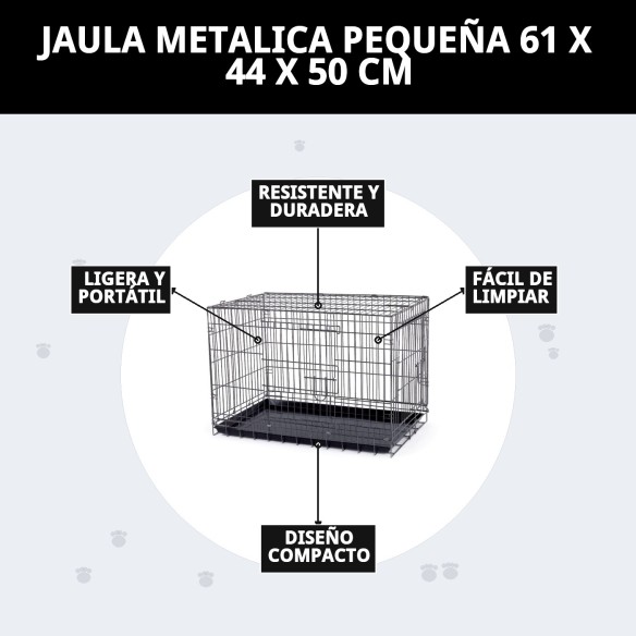 Jaula Metálica Pequeña 61x44x50 cm - Comodidad y Seguridad