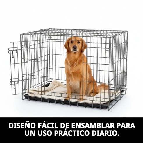 Jaula Metálica Mediana 78x48x55 cm - Comodidad y Seguridad