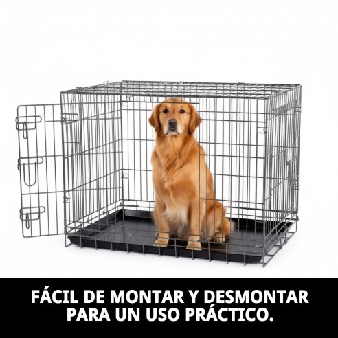 Jaula Metálica Grande 93x57x64 cm para Mascotas cómodas