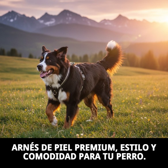 Arnés de Piel Luxury Clavos 90 cm para Mascotas Elegantes