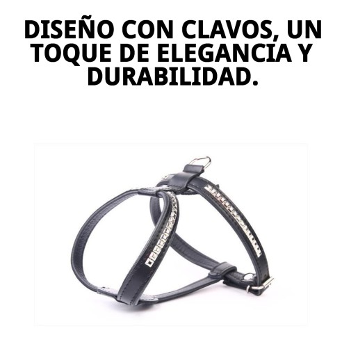 Arnés de Piel Luxury Clavos 90 cm para Mascotas Elegantes