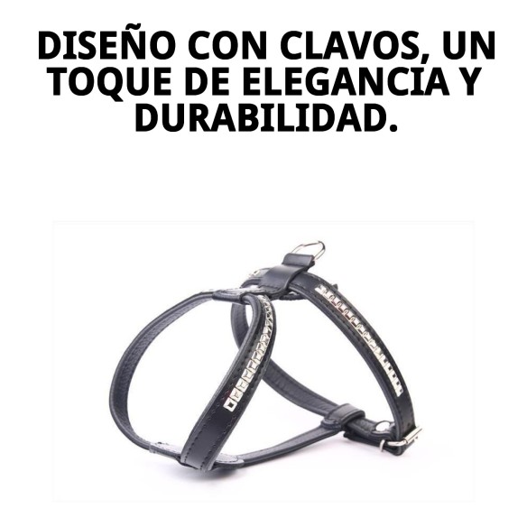 Arnés de Piel Luxury Clavos 90 cm para Mascotas Elegantes