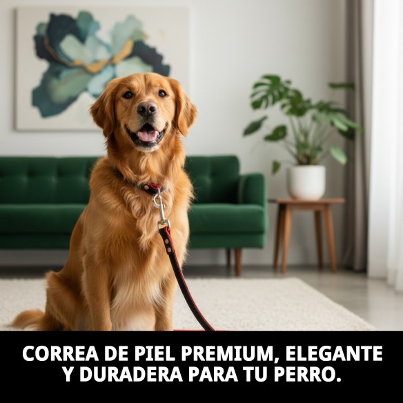 Correa de Piel Luxury 120 cm - Estilo y Calidad para Tu Mascota