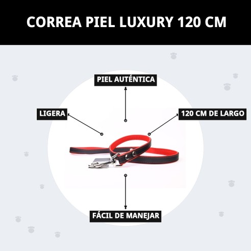 Correa de Piel Luxury 120 cm - Estilo y Calidad para Tu Mascota