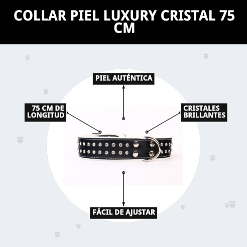 Collar Piel Luxury con Cristales - Elegancia para tu Mascota