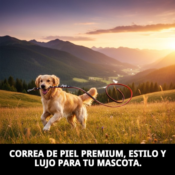 Correa de Piel Luxury Joya 120 cm en Color Rojo