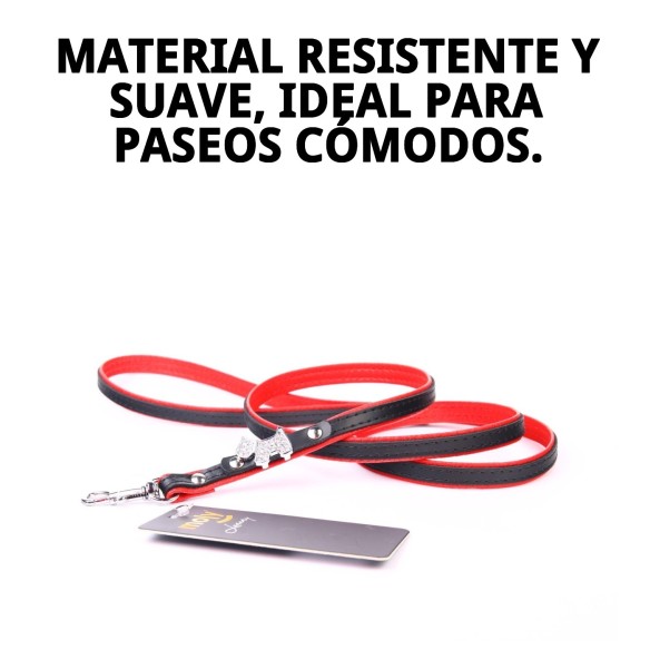 Correa de Piel Luxury Joya 120 cm en Color Rojo