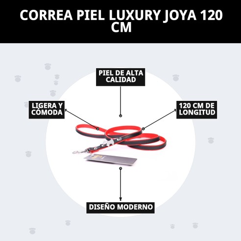 Correa de Piel Luxury Joya 120 cm en Color Rojo