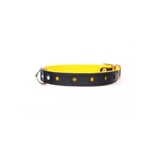 Collar de Piel Luxury Huella 45 cm - Amarillo Reflectante