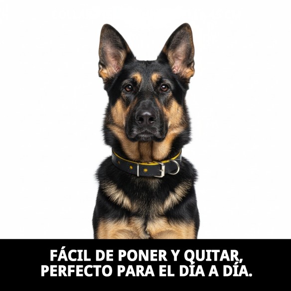 Collar de Piel Luxury Huella 45 cm - Amarillo Reflectante