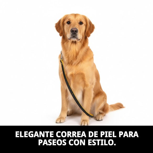 Correa de Piel Luxury Huella 130 cm - Estilo y Seguridad