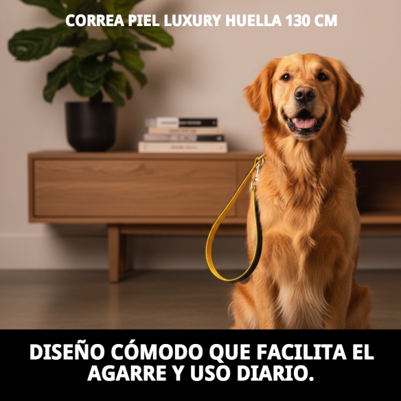 Correa de Piel Luxury Huella 130 cm - Estilo y Seguridad