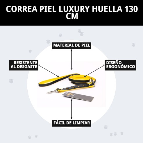 Correa de Piel Luxury Huella 130 cm - Estilo y Seguridad