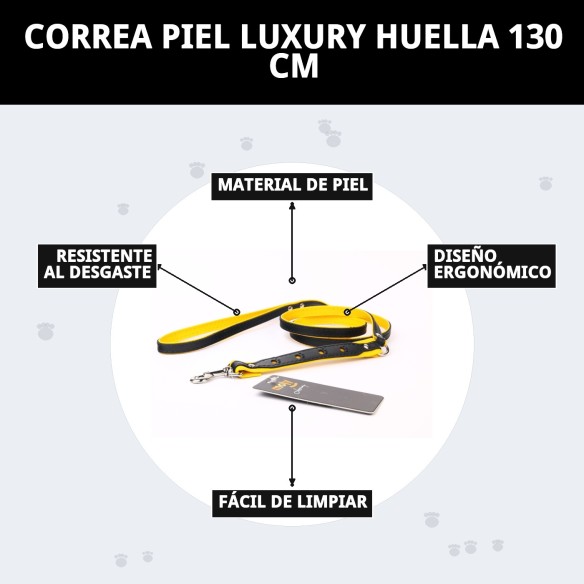 Correa de Piel Luxury Huella 130 cm - Estilo y Seguridad