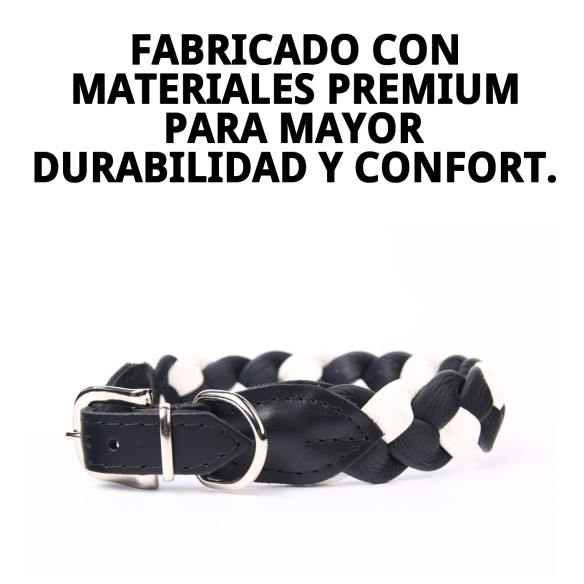 Collar Luxury Trenzado de Piel 50 cm para Mascotas