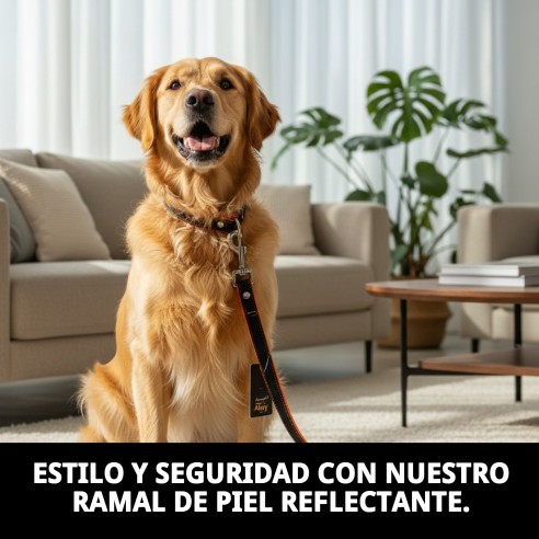 Ramal Piel Luxury Reflectante 220 cm para Mascotas