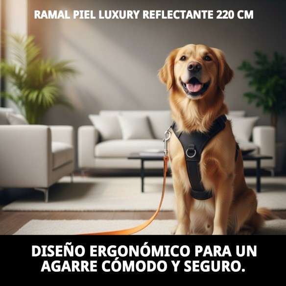 Ramal Piel Luxury Reflectante 220 cm para Mascotas