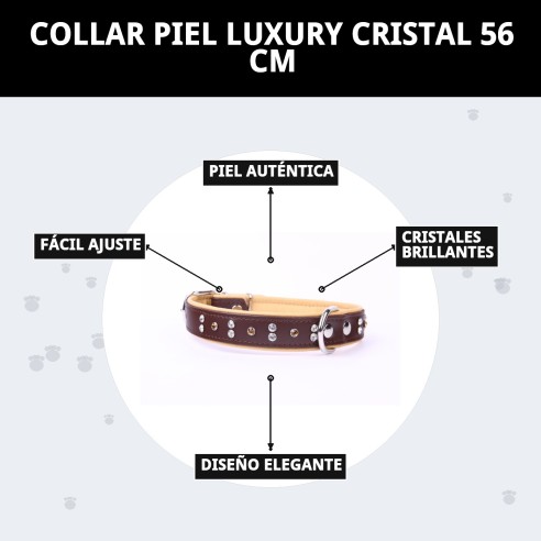 Collar Piel Luxury con Cristales - Elegancia para tu Mascota
