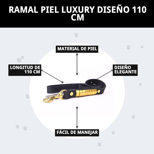 Ramal Piel Luxury 110 cm - Elegancia y Durabilidad para tu Mascota
