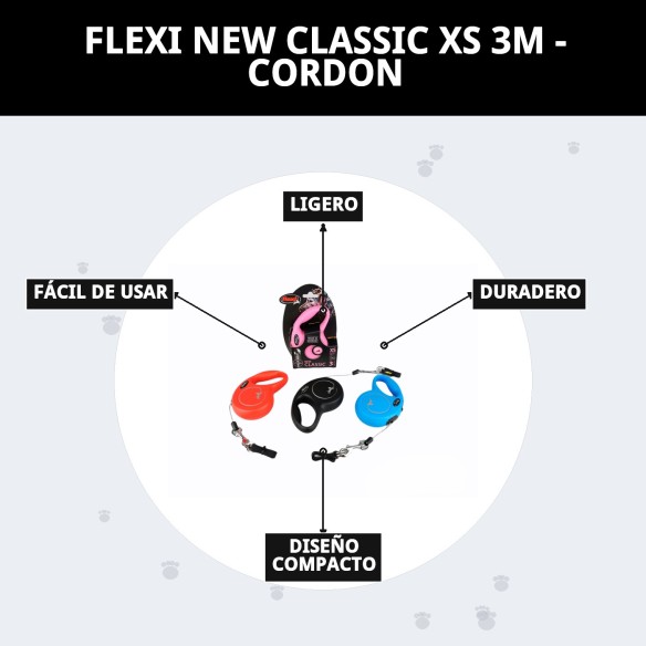Correa Flexi New Classic XS 3M - Ideal para tu mascota