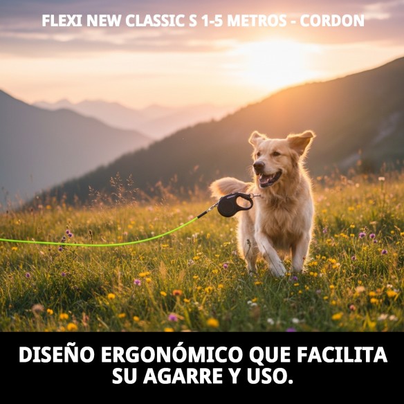 Correa FLEXI NEW CLASSIC S 5m Neón - Ideal para tu mascota