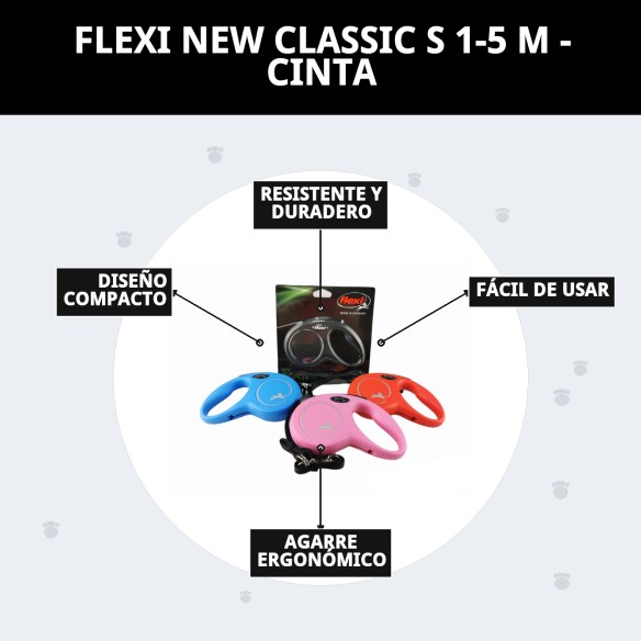 FLEXI NEW CLASSIC S 1-5 M: Cinta para pasear con estilo