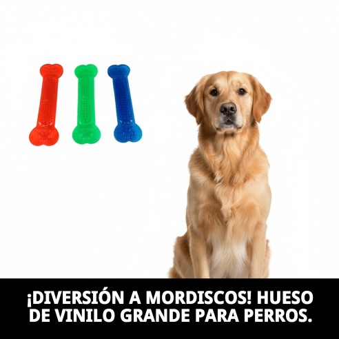 Mordedor Hueso Vinilo Grande 18 cm para tu mascota