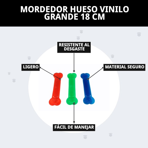 Mordedor Hueso Vinilo Grande 18 cm para tu mascota