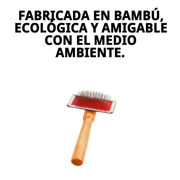 Carda de Bambú Pequeña para el Cuidado del Pelaje de Mascotas