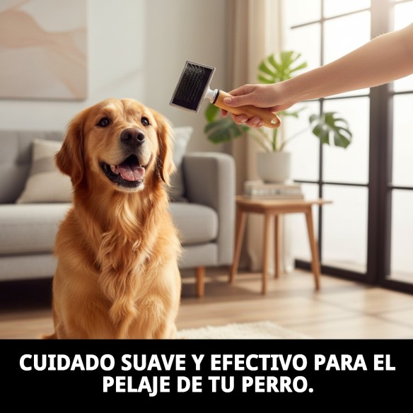 Carda Bambú Pequeña Moly Confort para Peluquería de Mascotas