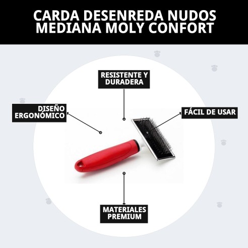 Carda Desenreda Moly Confort Mediana para Mascotas