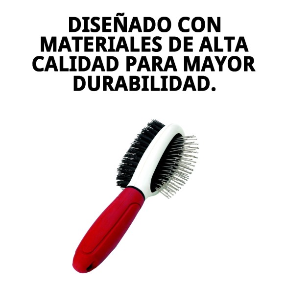 Cepillo Doble Púas Moly Confort para el Cuidado de Mascotas