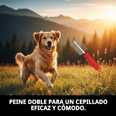 Peine Doble Moly Confort para Peluquería de Mascotas