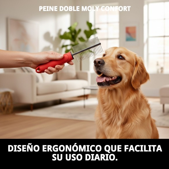 Peine Doble Moly Confort para Peluquería de Mascotas