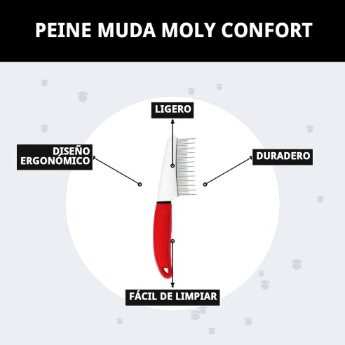 Peine Muda Moly Confort para el Cuidado de tu Mascota