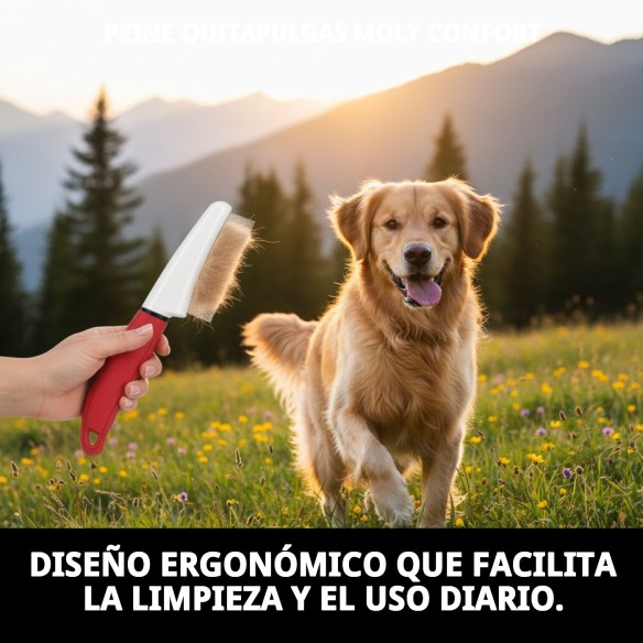 Peine Quitapulgas Moly Confort - Cuidado de Mascotas