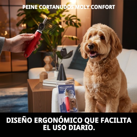 Peine Cortanudos Moly Confort para Peluquería de Mascotas