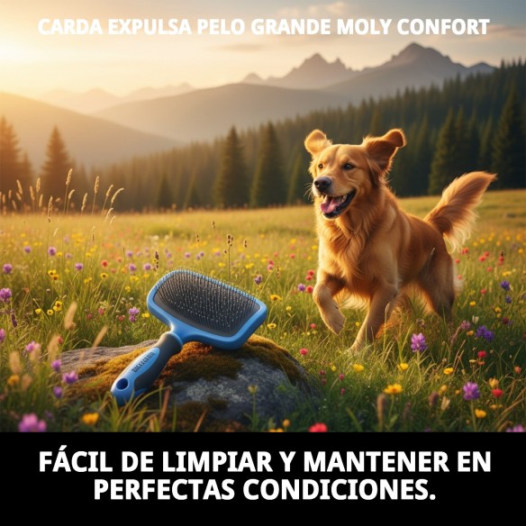 Carda Expulsa Pelo Grande Moly Confort para Mascotas