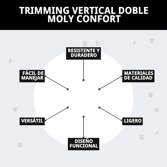 Trimming Vertical Doble Moly Confort para Peluquería de Mascotas
