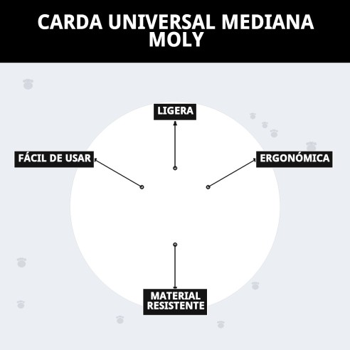 Carda Universal Mediana Moly para Peluquería de Mascotas