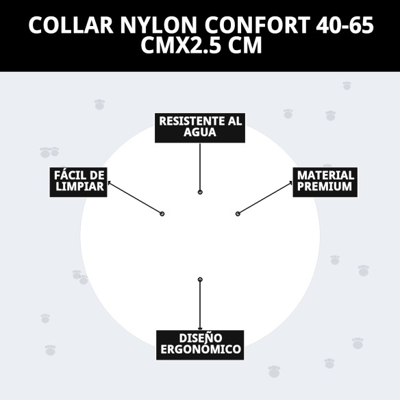 Collar Nylon Confort para Perros 40-65 cm - Comodidad y Estilo